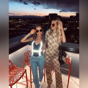 Tiger mist Carmel jumpsuit tan check XXS